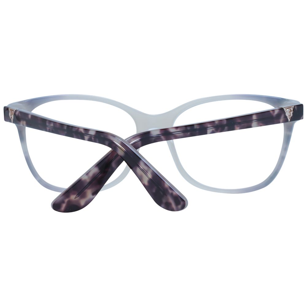 Guess White Women Glasses Frame, butterfly style acetate full-rim with demo lenses, spring hinge, size 53-15-140, includes branded case.