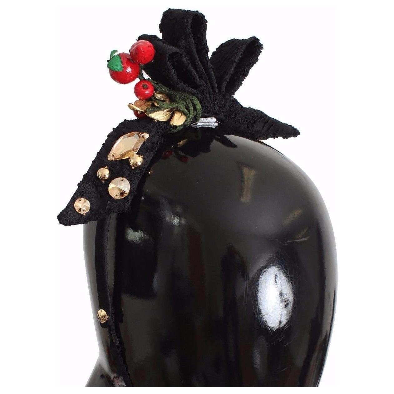 Dolce & Gabbana Diadem Headband Tiara Berry Fruit Crystal Bow Hair