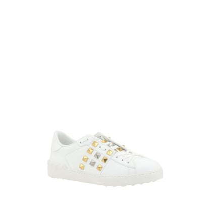 Valentino Garavani White Calf Leather Bos Taurus Low Top Sneakers