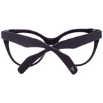 Yohji Yamamoto Purple Women Glasses Frame in cat eye style with full-rim plastic frame and demo lenses.