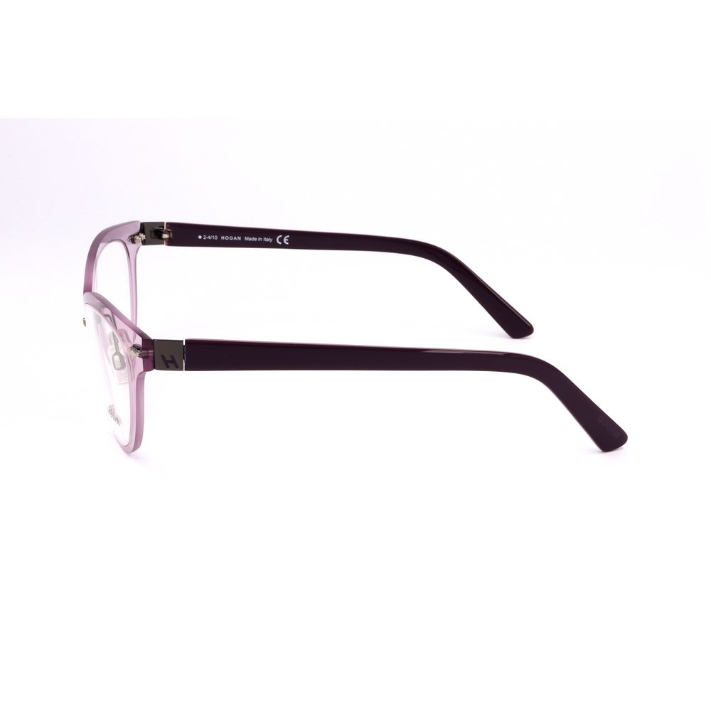 Side view of Hogan Purple Plastic Frames for women, bright lilac color, dimensions 51/20/135 mm.
