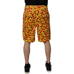 Dolce & Gabbana Yellow Cherry Print Cotton Men Bermuda Shorts PAN75743-48