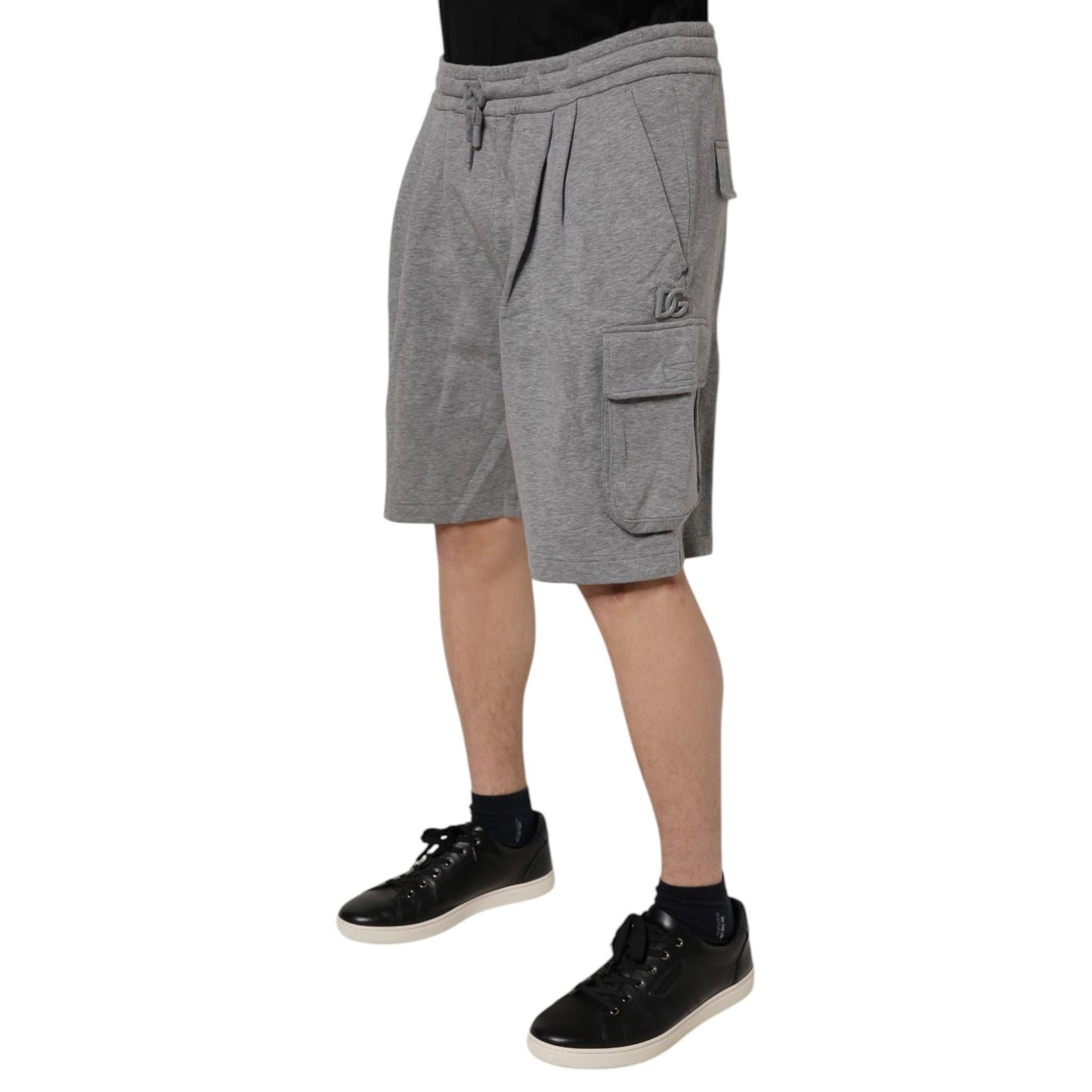 Dolce & Gabbana Gray Cotton Cargo Bermuda Sweatshorts Shorts