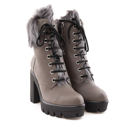 Giuseppe Zanotti Gray Eco Leather Boot GI-509366220011147-EU37/US7