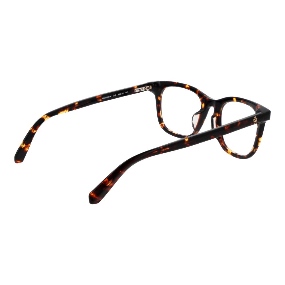 Guess Brown Men Glasses Frame in acetate with full-rim square design, tortoiseshell pattern. Frame width 140mm, lens width 50mm, temples length 145mm.