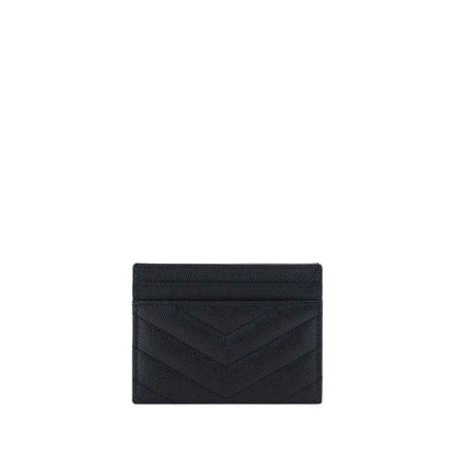 Saint Laurent Black Leather Card Holder
