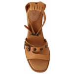 See By Chloé Brown Leather Studded Ankle Strap Sandals Shoes LA9451-36