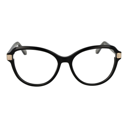 Guess Black Women Glasses Frame, cat-eye style, full-rim acetate, demo lenses, size 55-16-140, includes branded case.