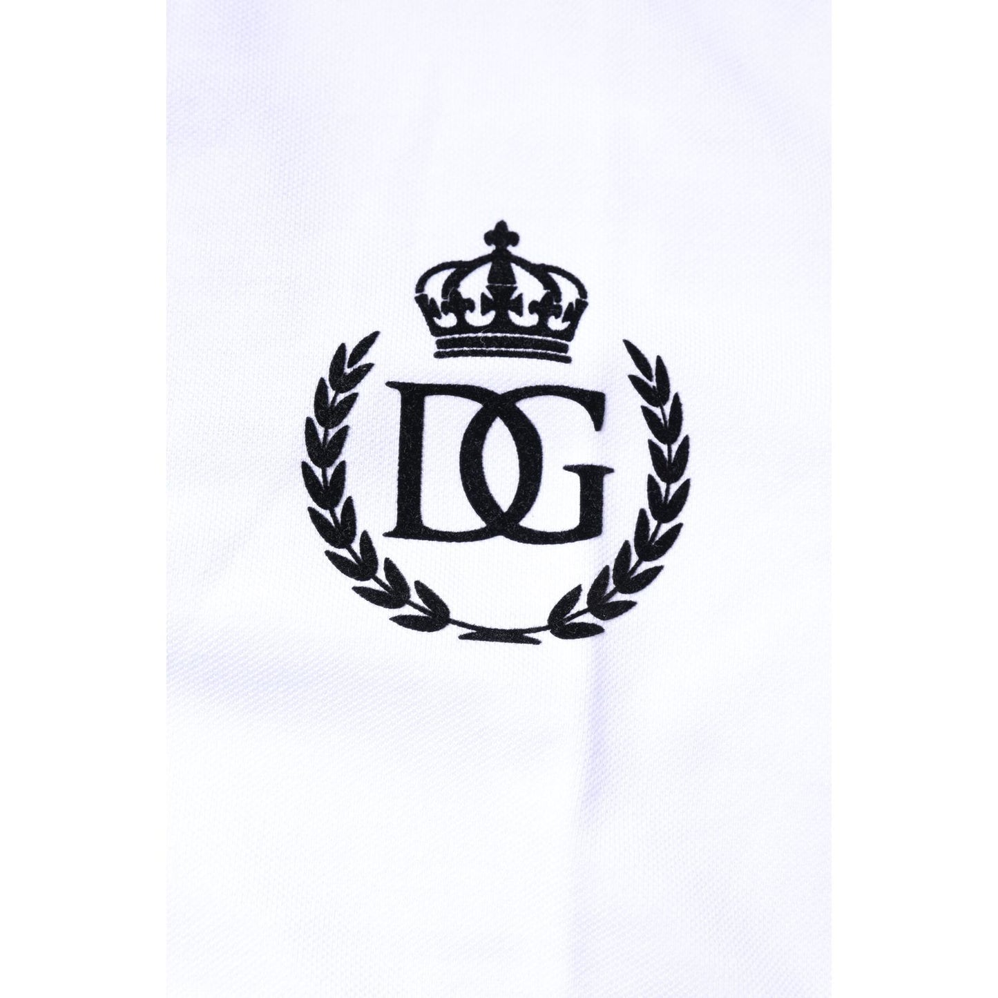 Dolce & Gabbana White Cotton Crown Collared Men Polo T-shirt
