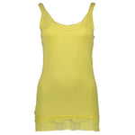 Silvian Heach Yellow Cotton Womens Tank with Lace Detail