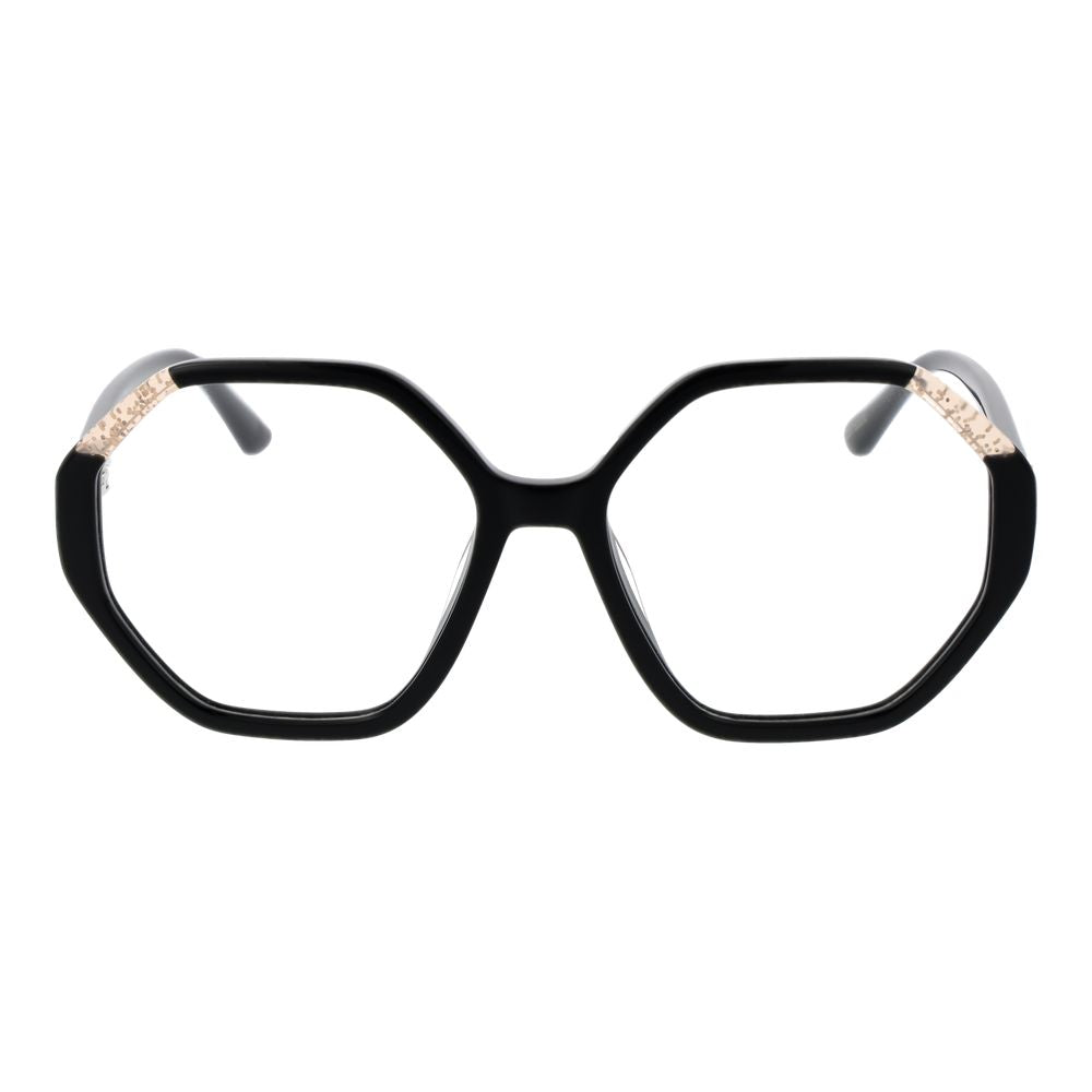 Guess Black Women Glasses Frame in black acetate, full-rim rectangle style with demo plastic lenses, suitable for women.