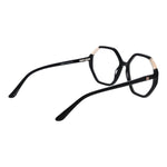 Guess Black Women Glasses Frame in black acetate, rectangle full-rim, with plastic demo lenses, showcasing 135mm frame width and 140mm temples.