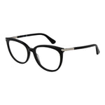 Guess Black Women Glasses Frame with full-rim black plastic, round style, 53-17-140 size, demo lenses, includes branded case.
