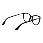 Guess Black Women Glasses Frame with round full-rim plastic design, demo lenses, black color, included branded case.
