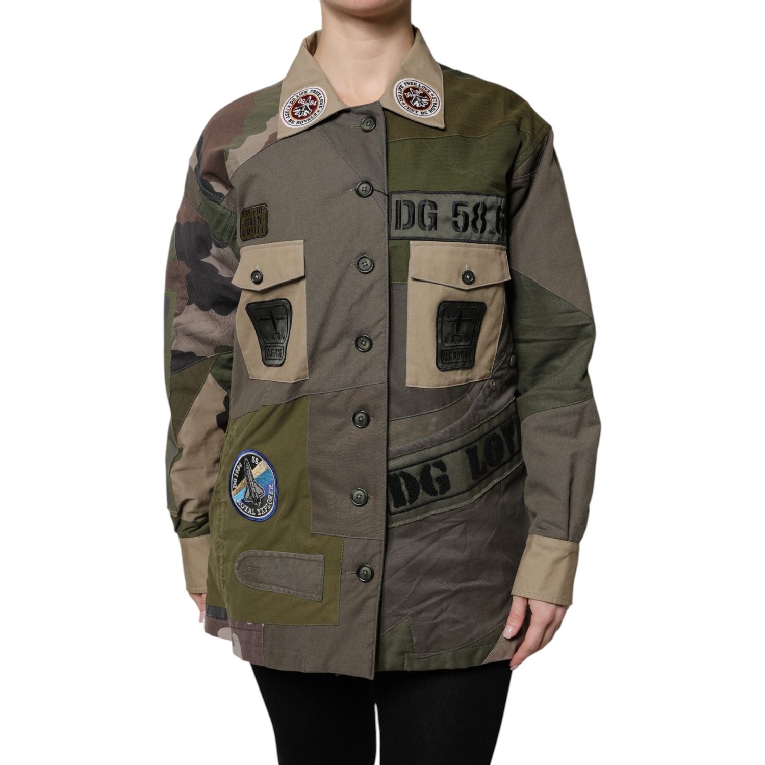 Dolce & Gabbana Military Green Cotton Button Down Jacket