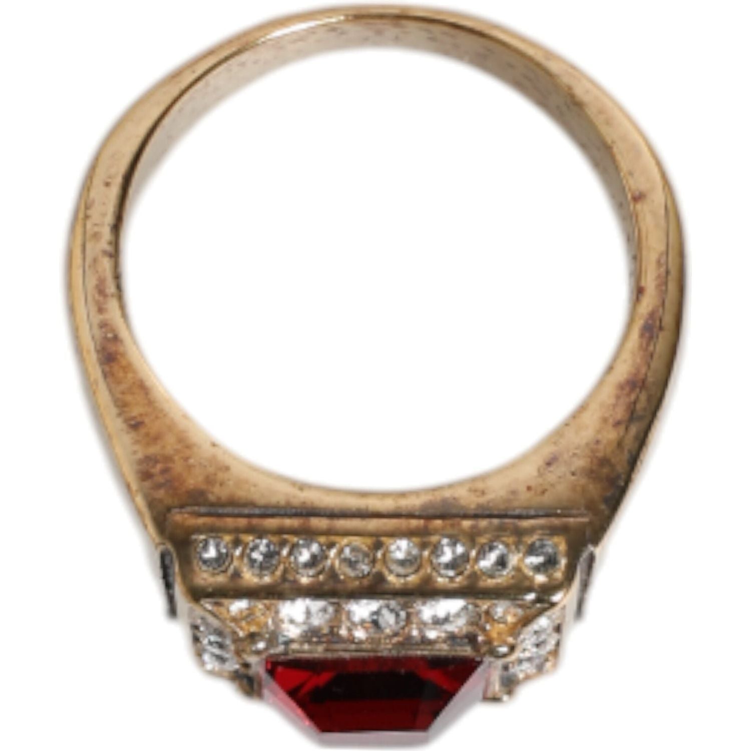 Dolce & Gabbana Gold Tone Sterling Silver 925 Crystals Ring