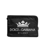 Dolce & Gabbana Black DG Milano Print Nylon Pouch Clutch Bag BAG4283