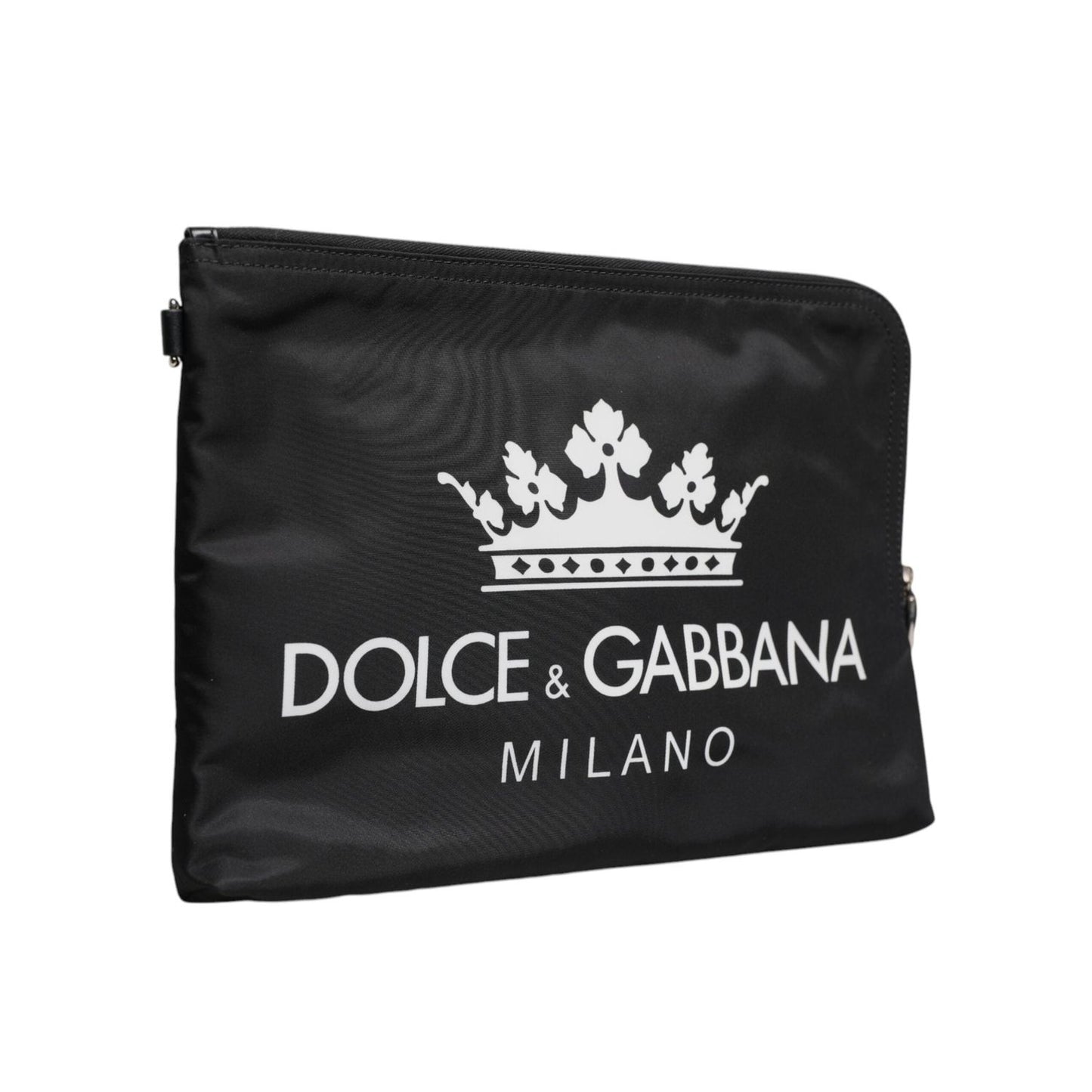 Dolce & Gabbana Black DG Milano Print Nylon Pouch Clutch Bag BAG4283