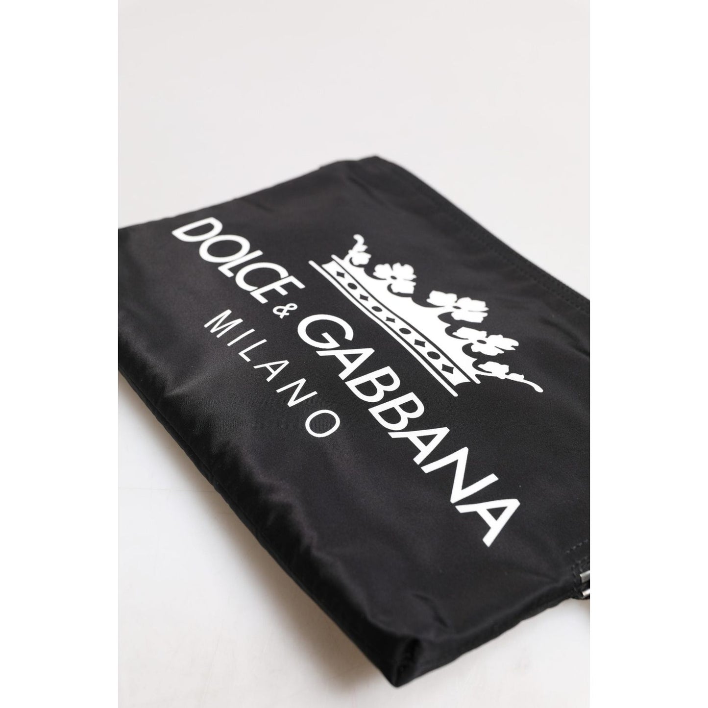 Dolce & Gabbana Black DG Milano Print Nylon Pouch Clutch Bag BAG4283