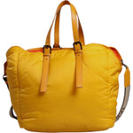 Dolce & Gabbana Yellow Orange Nylon Logo Plaque Hand Shoulder Duffle Bag BAG4350