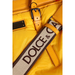 Dolce & Gabbana Yellow Orange Nylon Logo Plaque Hand Shoulder Duffle Bag BAG4350
