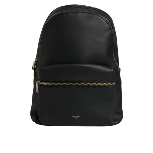 Dolce & Gabbana Black DG Leather Logo Print Travel Back Pack Bag BAG4366