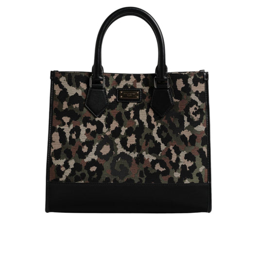 Dolce & Gabbana Multicolor Leopard Shopping Tote Shoulder Bag
