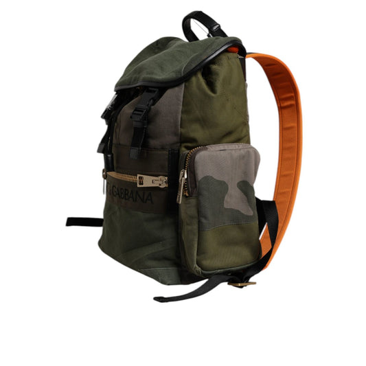 Dolce & Gabbana Military Green Patchwork Travel Backpack Bag BAG4473