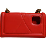 Dolce & Gabbana Red Quilted Devotion Crossbody Chain Phone Cover Bag BAG4267