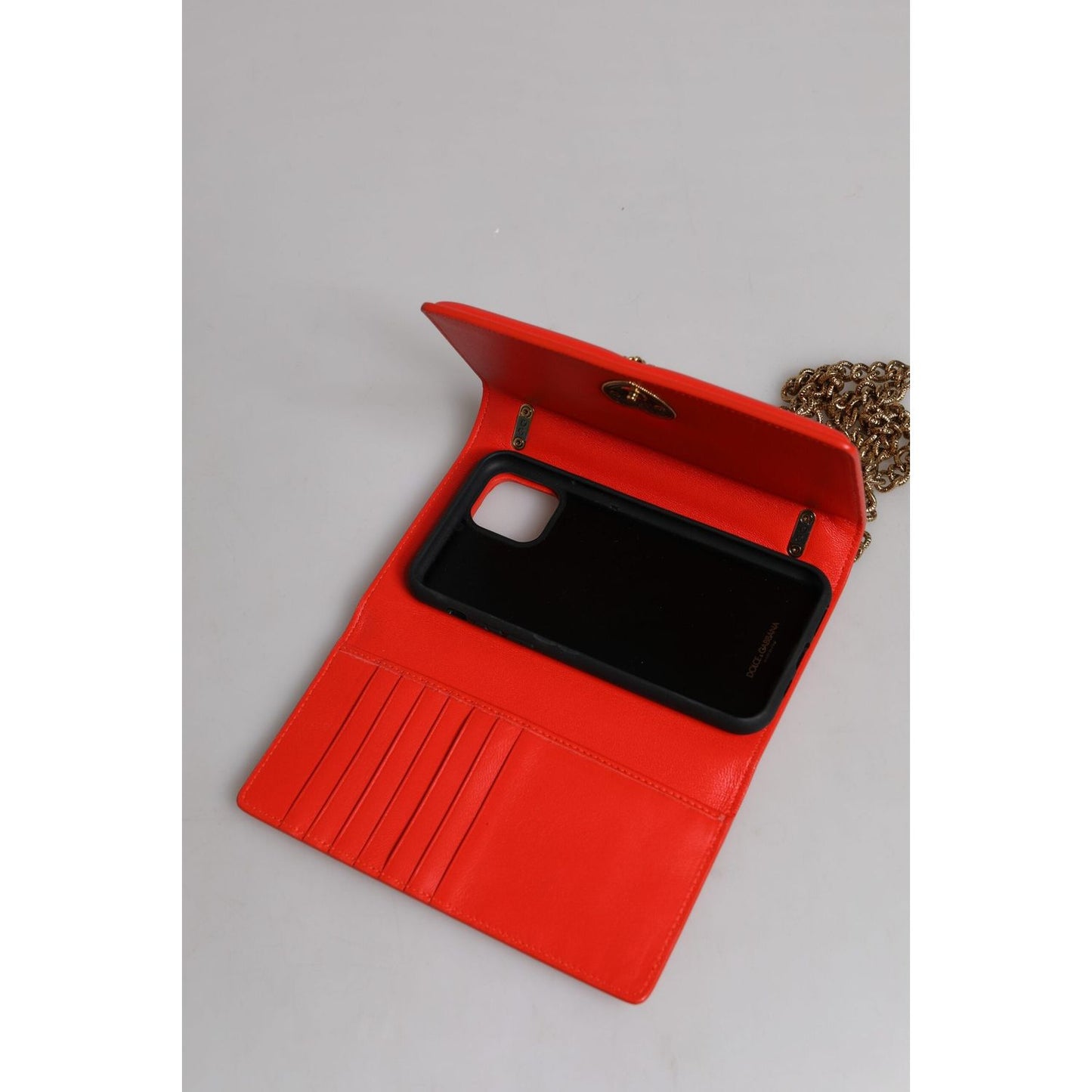 Dolce & Gabbana Red Quilted Devotion Crossbody Chain Phone Cover Bag BAG4267