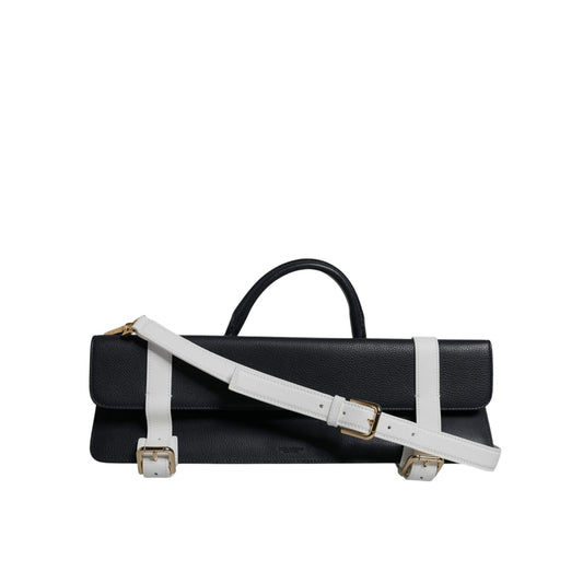 Dolce & Gabbana Blue White Calfskin Leather Crossbody Shoulder Bag BAG4395