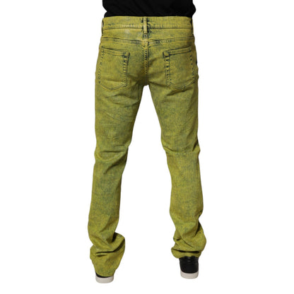 Dolce & Gabbana Yellow Cotton Stretch Skinny Men Denim Jeans
