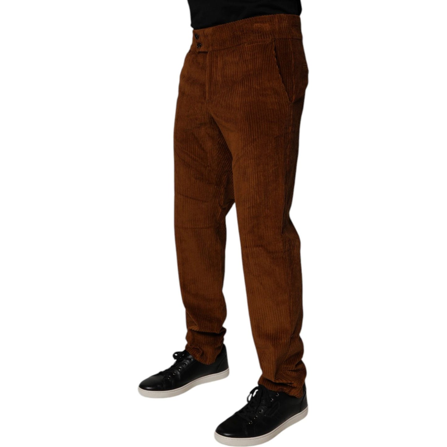 Dolce & Gabbana Dark Brown Corduroy Cotton Skinny Denim Jeans PAN75156-48