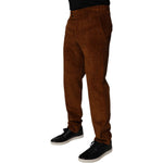Dolce & Gabbana Dark Brown Corduroy Cotton Skinny Denim Jeans PAN75156-48