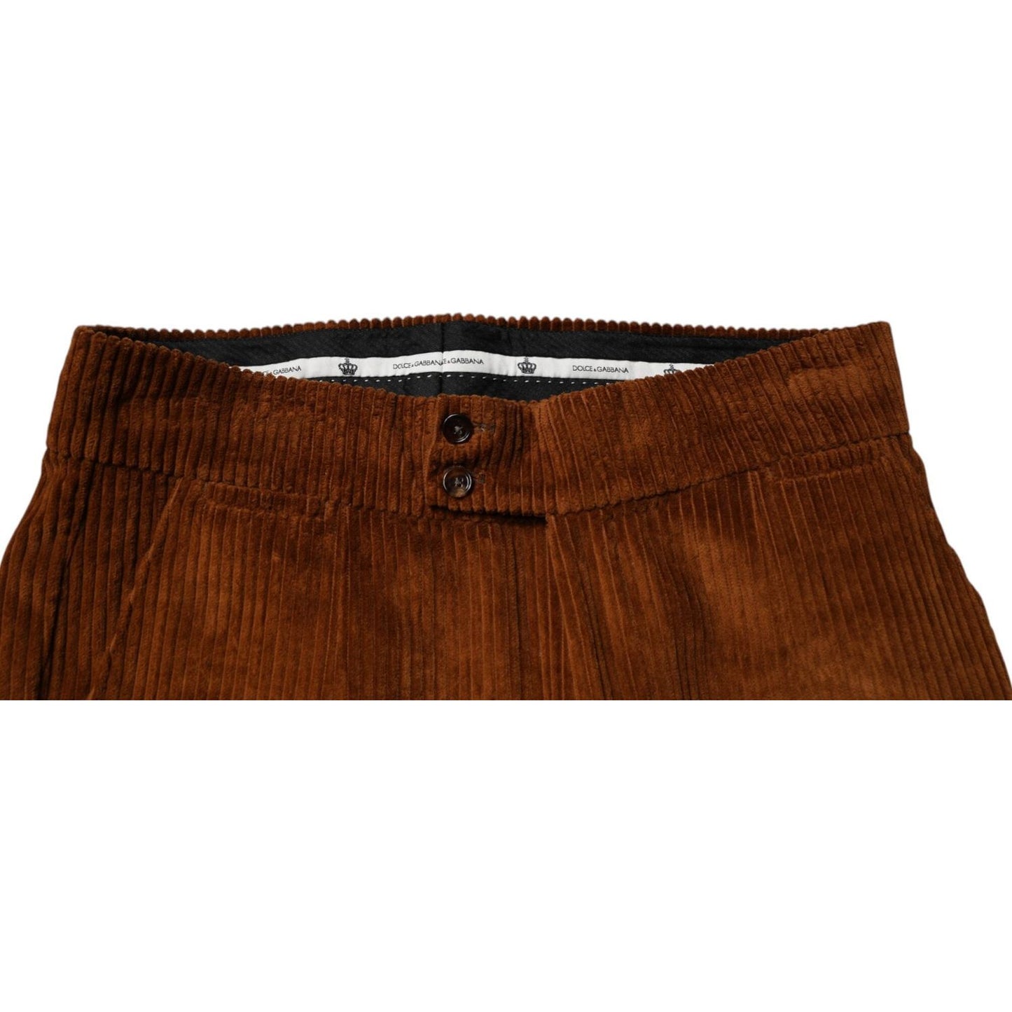 Dolce & Gabbana Dark Brown Corduroy Cotton Skinny Denim Jeans PAN75156-48