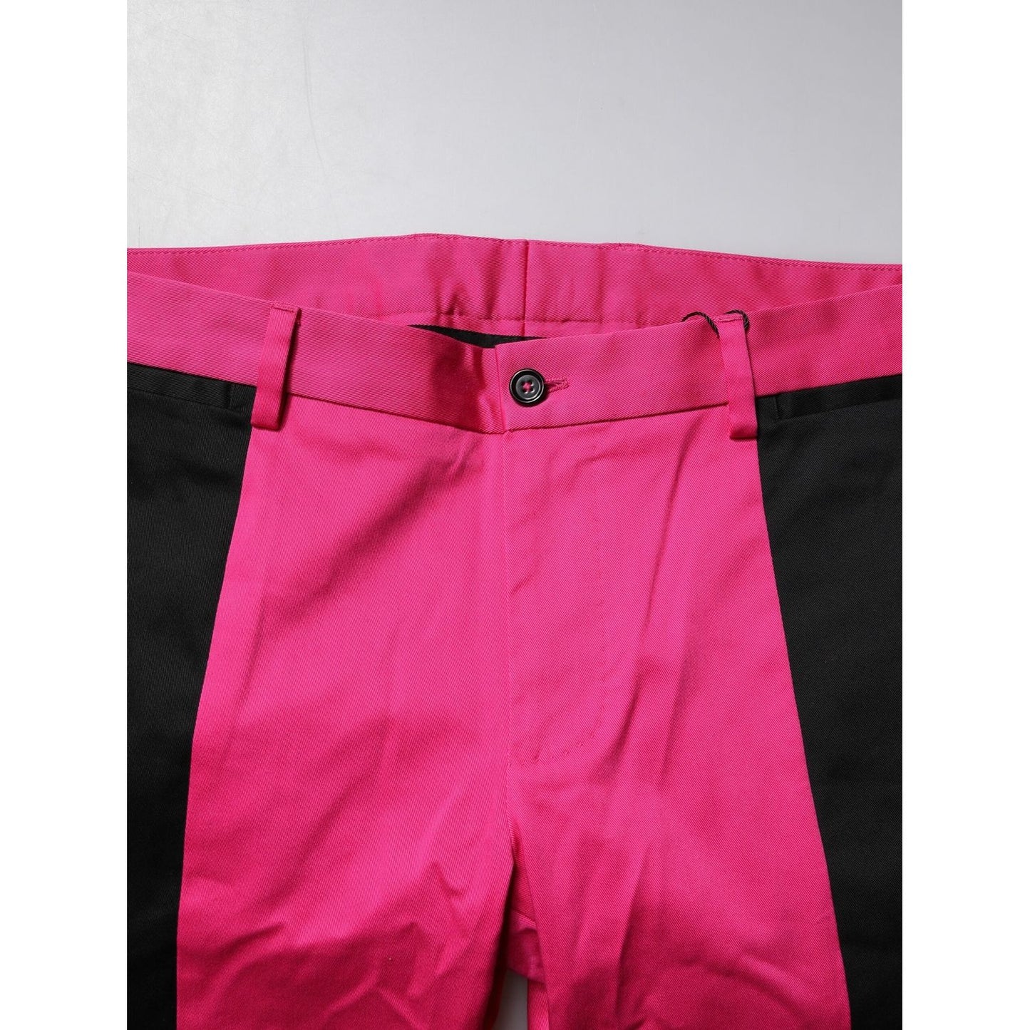 Dolce & Gabbana Pink Black Stripe Slim Fit Men Dress Pants PAN75169-48