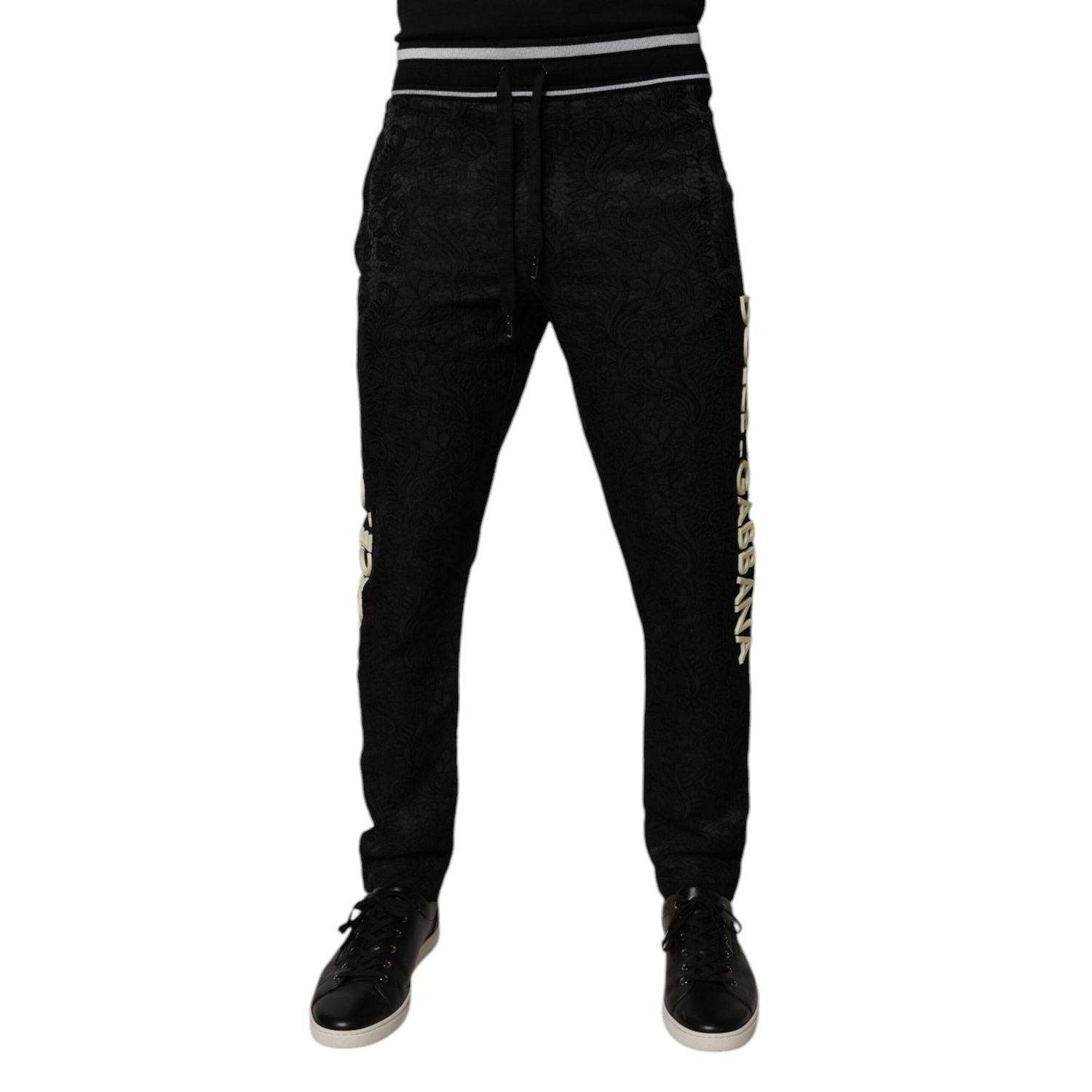Dolce & Gabbana Black Mid Waist Jogger Men Sweatpants Pants