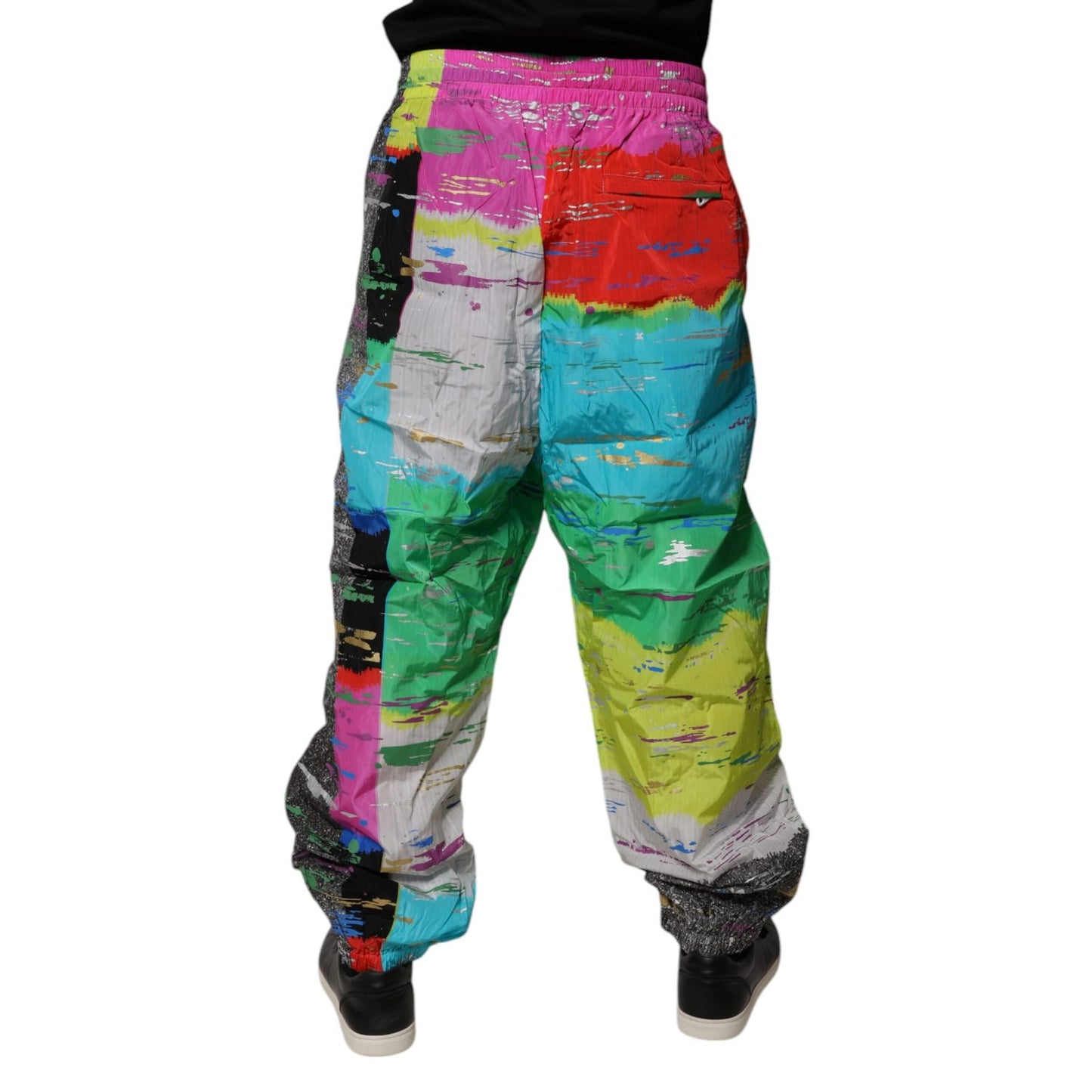 Dolce & Gabbana Multicolor Patchwork Mid Waist Sweatpants Pants