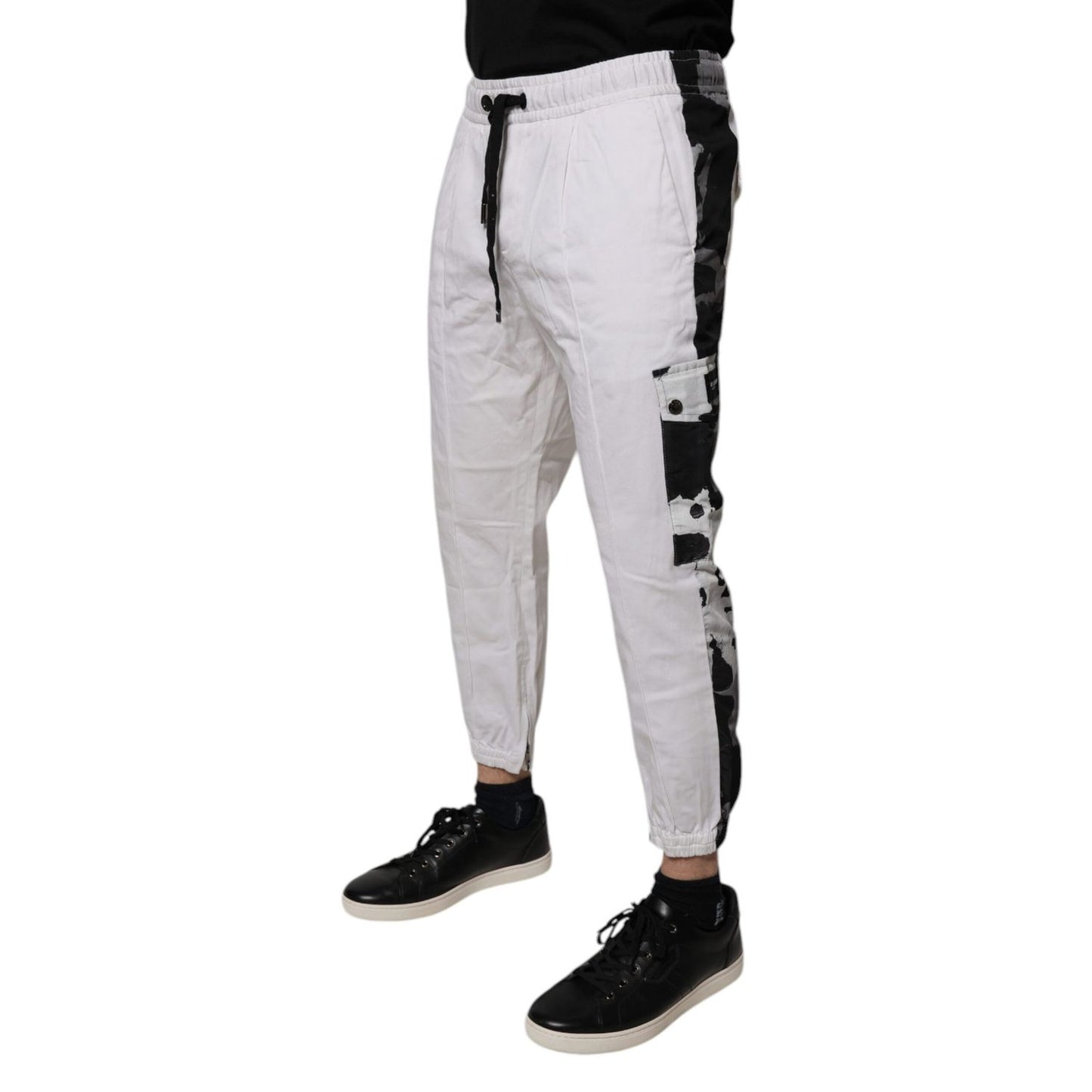 Dolce & Gabbana White Cotton Cargo Jogger Sweatpants Pants