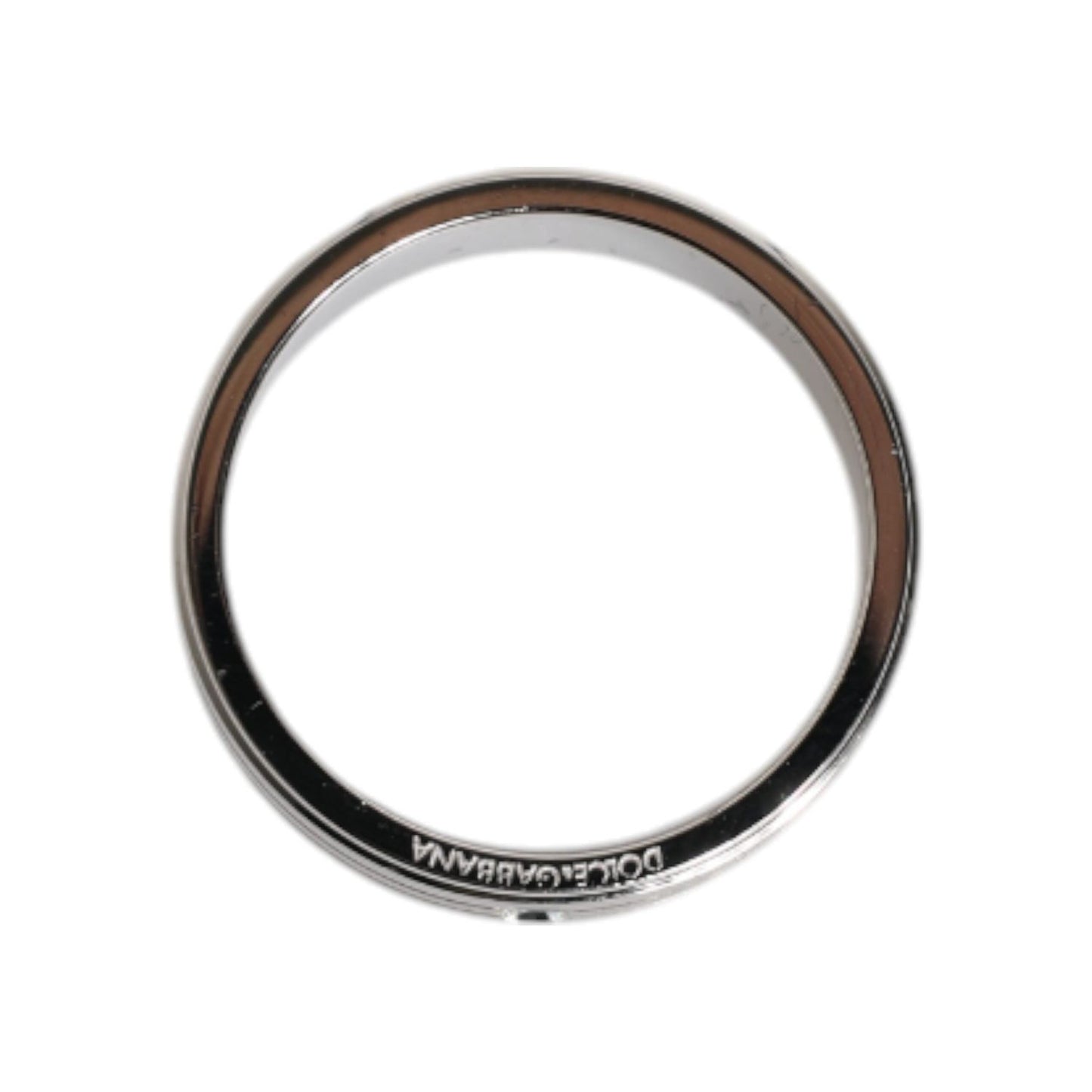 Dolce & Gabbana Silver Tone Brass Clear Crystal DG Logo Ring