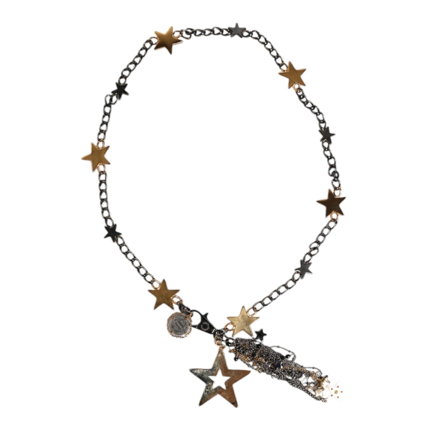 Dolce & Gabbana Silver Gold Brass Embellished Waist Chain Belt