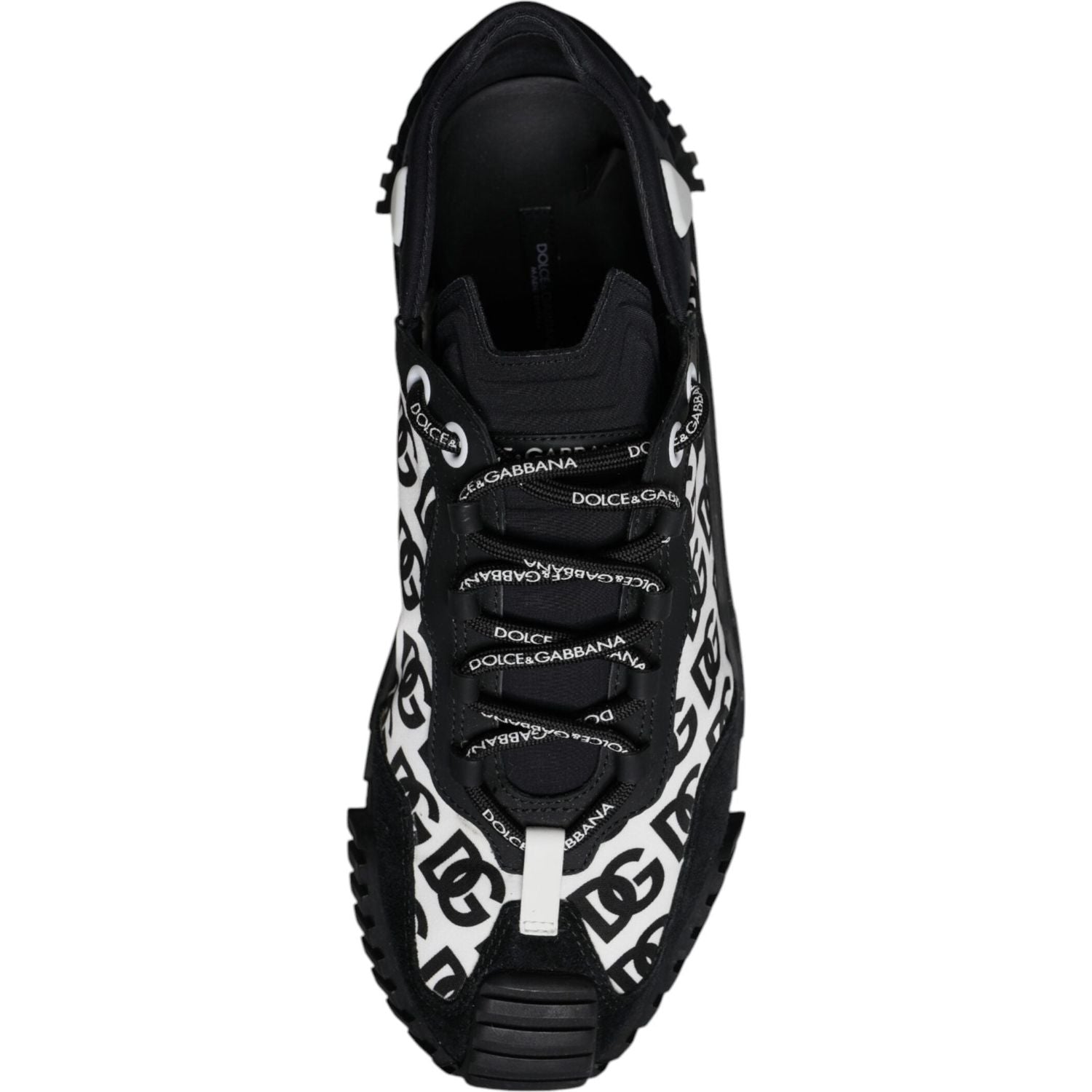 Dolce & Gabbana Black Logo Lace Up Low Top NS1 Sneakers Shoes