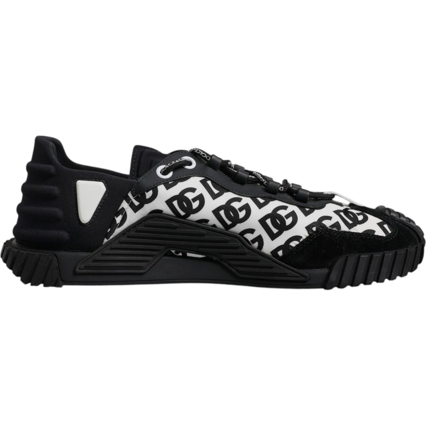Dolce & Gabbana Black Logo Lace Up Low Top NS1 Sneakers Shoes