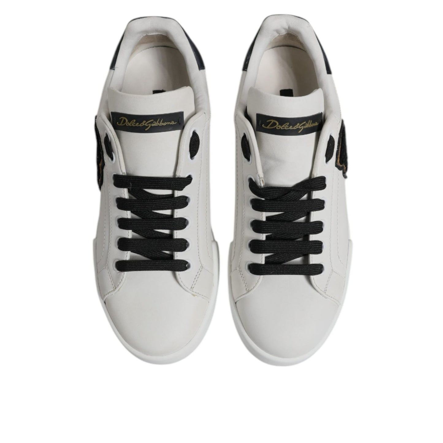 Dolce & Gabbana White Leather DG Logo Low Top Sneakers Shoes MV7215-42