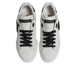 Dolce & Gabbana White Leather DG Logo Low Top Sneakers Shoes MV7215-42