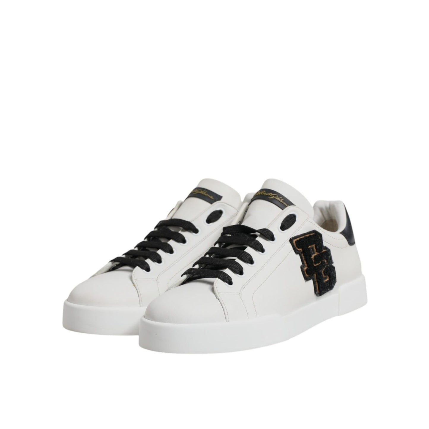 Dolce & Gabbana White Leather DG Logo Low Top Sneakers Shoes MV7215-42