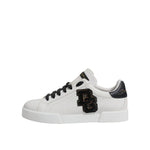 Dolce & Gabbana White Leather DG Logo Low Top Sneakers Shoes MV7215-42