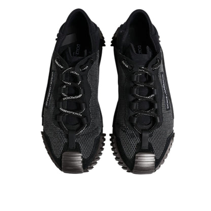 Dolce & Gabbana Black Silver Logo Low Top Men Sneakers Shoes