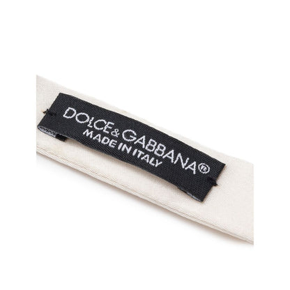 Dolce & Gabbana White Silk Bowty