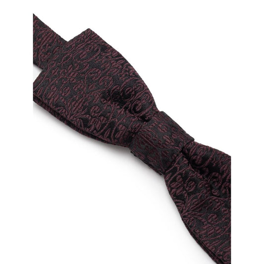 Dolce & Gabbana Black Silk Bowty DO-8299676-ONE SIZE